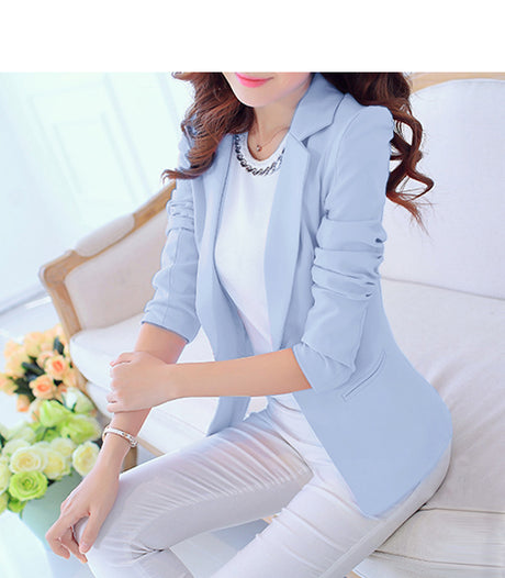 Korean Style  Slim Long-sleeved Suit Jacket For Women