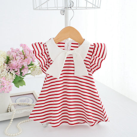 Children's Clothing 0-3 Years Old Striped High-quality Cotton Dress