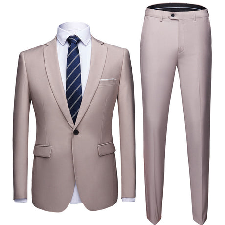 Solid Color 2-piece Small Suit Suit