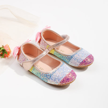 Rainbow sequin girls princess shoes