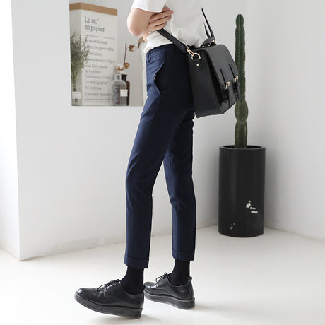 Men's slim trousers straight-leg pants loose cropped trousers