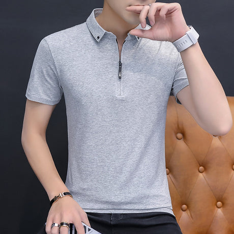 Men's T-shirt Trendy Brand Pure Color Cotton Short Sleeve T-shirt Men