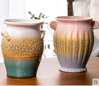 Succulent Flower Pot Ceramic Succulent Plants Stoneware Retro Unglazed Purple Clay Idea