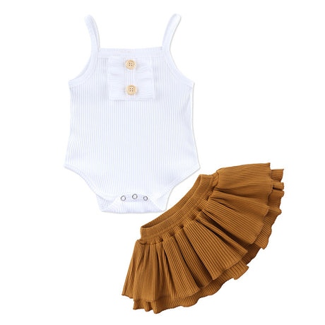 New Baby Clothing Wholesale Girls Summer Romper Skirt Set