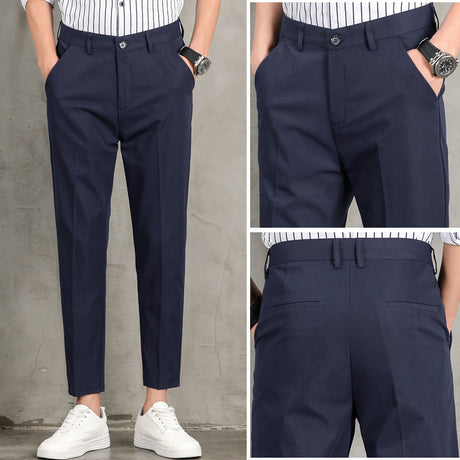 Trendy Nine-point Trousers Men's Slim Casual Trousers
