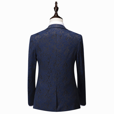 Men's Suit Casual Business Solid Color Two-Button Slim Two-Piece Suit