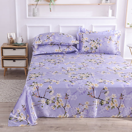 Summer Ice Silk Printing Home Textile Kit Single Bed Sheet Washed Silk Large Bed Sheet