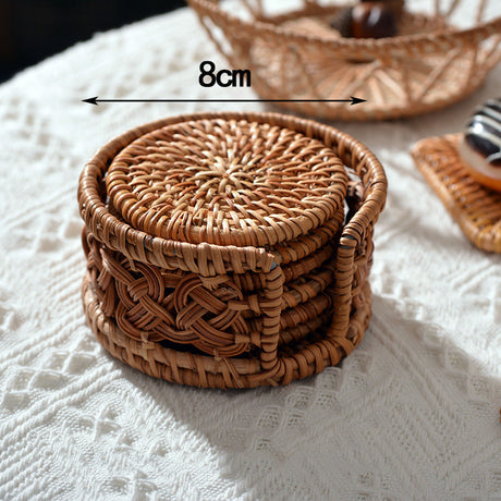 Hot Wholesale Vietnam Autumn Rattan Weaving Cake Tabletop Storage Coaster Shooting Props American Furniture Basket
