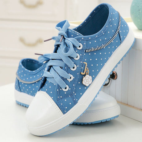 Girls Students Hollow Canvas Shoes Breathable Casual Shoes Flat Mesh Gauze Shoes