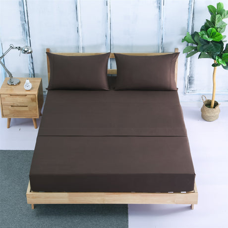Four-piece Bedding, Bed Sheet, Bed Sheet, Amazon AliExpress Hot-selling Four-piece Plain Brushed