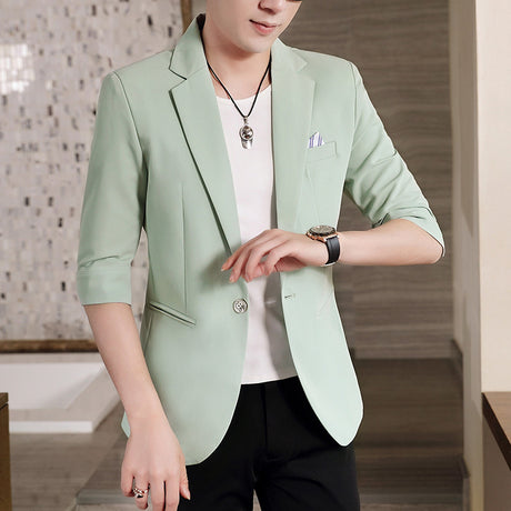 Suit Casual Suit Sleeved Shirt With Three-quarter Sleeves