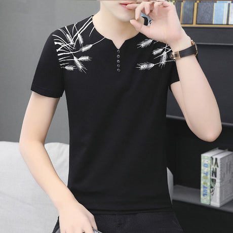 Summer New Men"s Short Sleeve T-Shirt Chao Brand Foreign Trade Pure Color Cotton Large Men"s Sports T-Shirt Wholesale