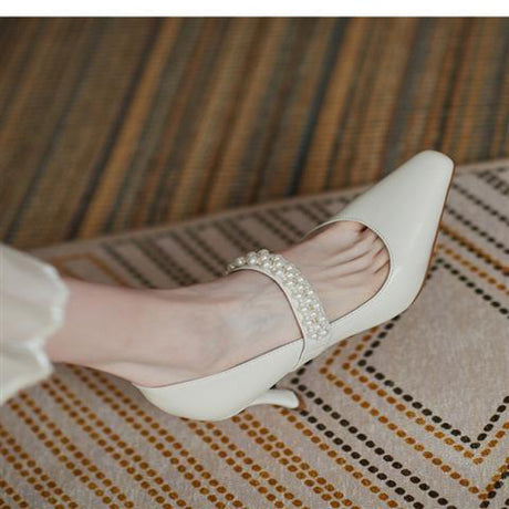 Temperament pointed toe single shoes women stiletto high heels women leather