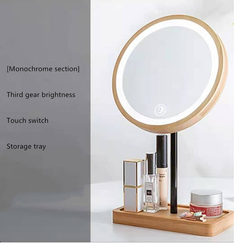 Wooden LED cosmetic mirror
