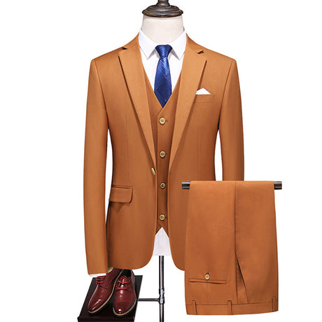 Three-piece suit solid color