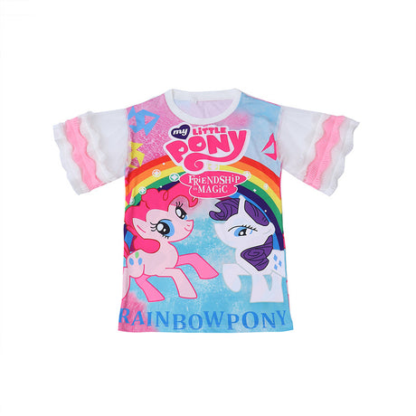 Cartoon Pony Children's T-shirt Long Korean Fashion