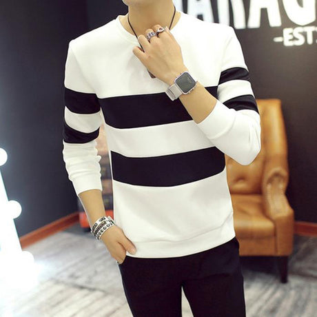Striped color block sweatshirt