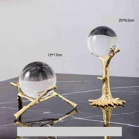 Nordic Light Luxury Metal Crystal Ball Craft Decoration