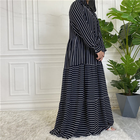 Women's Fashion Striped Hooded Dress