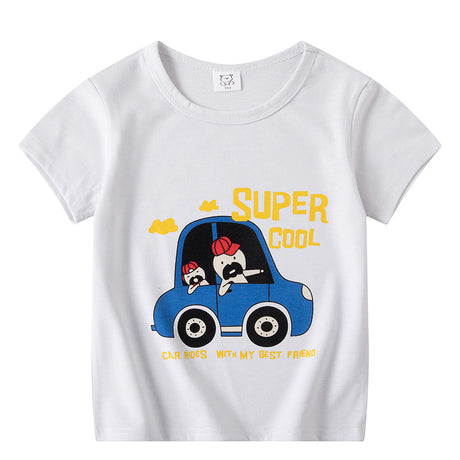 Children's Short Sleeve Boys And Girls T-shirt Cartoon Half Sleeve Top