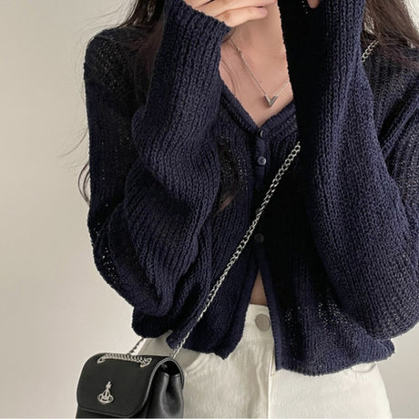 Thin Sun Protection Knitted Cardigan For Women