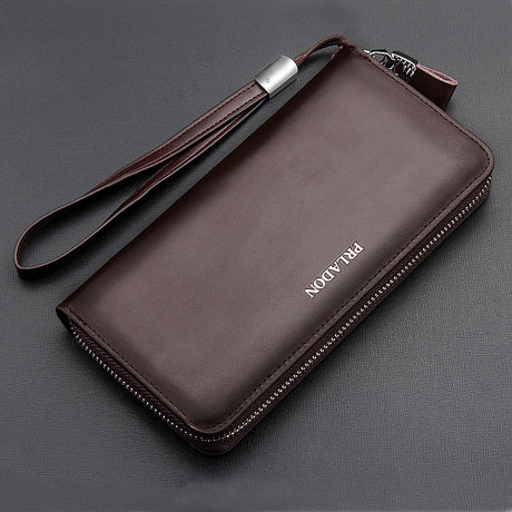 Men's long zipper leather handbag men wallet