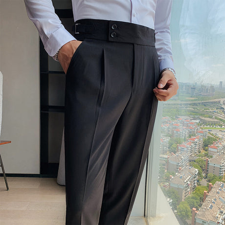 Men's Trousers New Slim Solid Color Small Trousers Straight