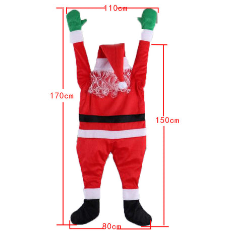 Santa Claus Climbs The Wall To Decorate Clothes Ornaments Gifts Christmas Decoration