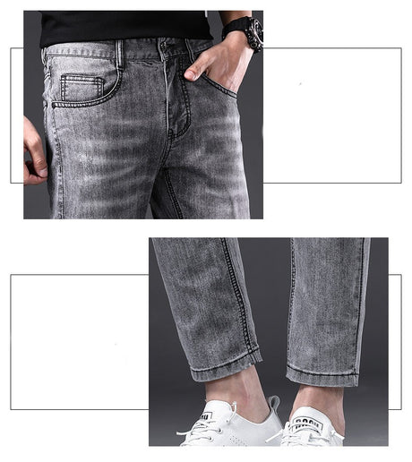 Jeans Men's Summer Thin Fit Straight Sleeve