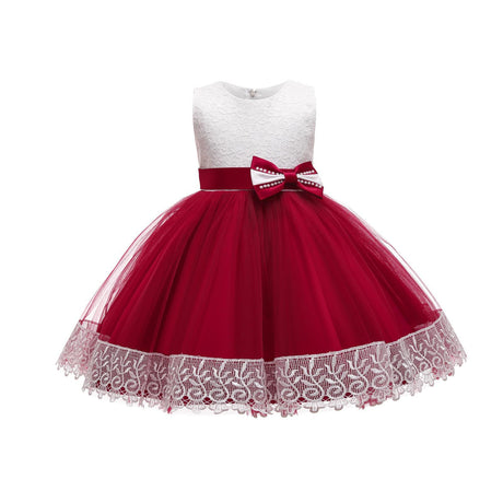 Lace Puffy Yarn Children's Clothing Princess Performance Dress Girls Dress
