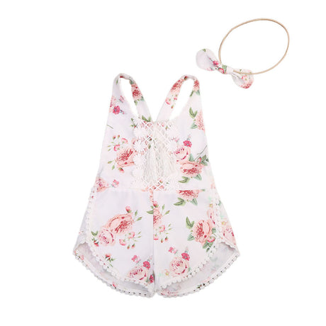 Baby Clothing Newborn Kid Baby Girl Floral Romper Clothes Sleeveless Jumpsuit Tassel Sunsuit Outfit Set