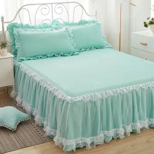 Korean Style Lace One-piece Princess Bedspread Lace Bed Cover Thick Mattress Protection Cover Sheet