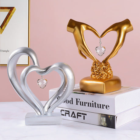 Creative Wedding Gift Heart Printing Resin Craft Ornament