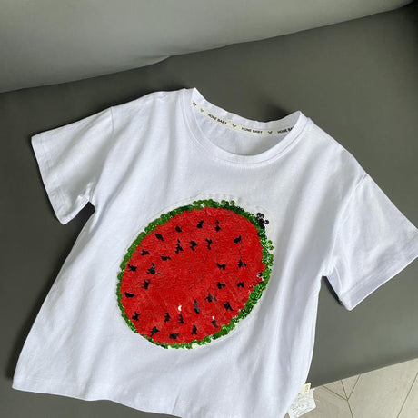 Sequined Watermelon Children's Cotton Color-changing T-Shirt