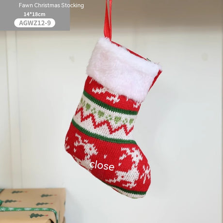Cloth Santa Claus Cartoon Christmas Tree Hanging Decoration Party Gift Bag