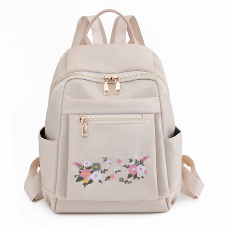 Leisure Embroidery Women's Backpack Lightweight Nylon