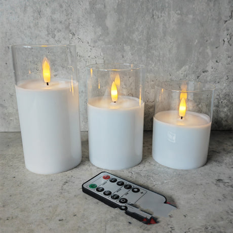 Electroplated Glass LED Electronic Candle Lights Wholesale Rechargeable