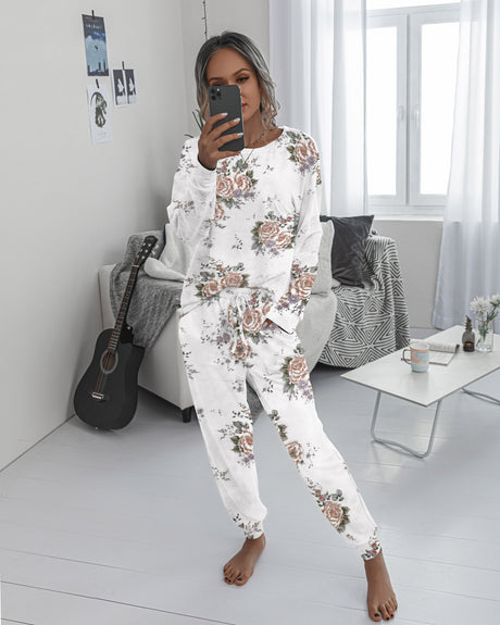 Printed leisure home trouser suit