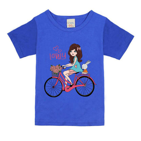 Bicycle Girl's Cotton Children's T-shirt