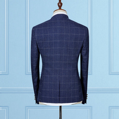 Business Men's Stand-up Collar Suit Two-piece Korean Style Sportsman Slim Suit Suit
