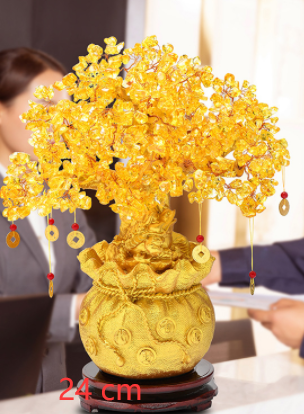 Natural crystal lucky tree craft gift decoration