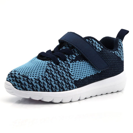 Pure Color Velcro Sneakers Lightweight Running Shoes For Boys And Girls