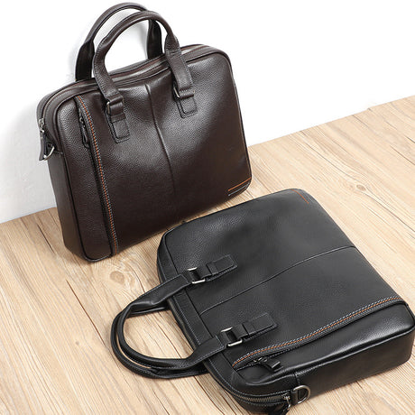 Leather leather handbag for men