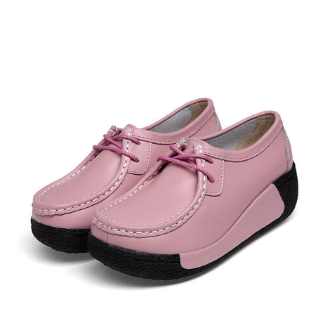 Direct manufacturers with thick soles muffin ladies casual shoes leather shoes with a solid set foot on behalf of the British