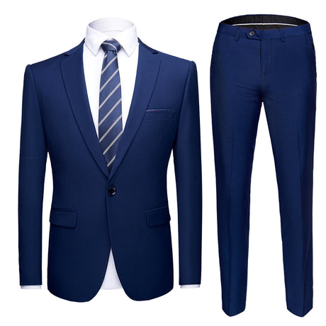 Solid Color 2-piece Small Suit Suit