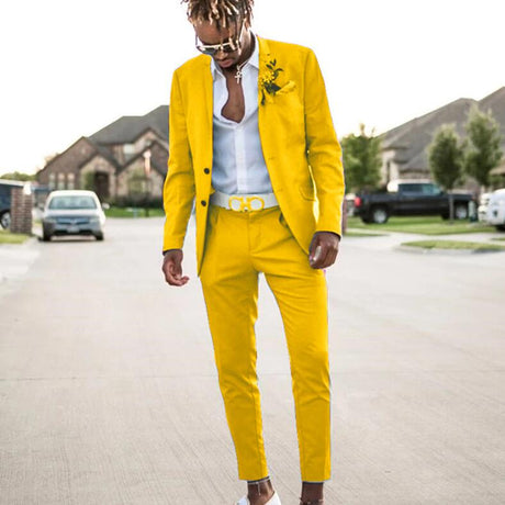Color Formal Solid Color Two-piece Suit