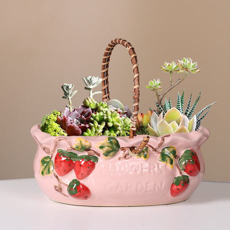 Creative Color Painted Strawberry Large And Small Diameter Succulent Flower Pot