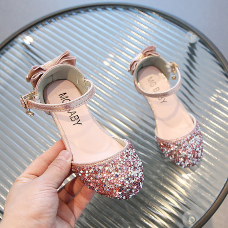 Girls' Leather Shoes Princess Shoes Crystal High Heels