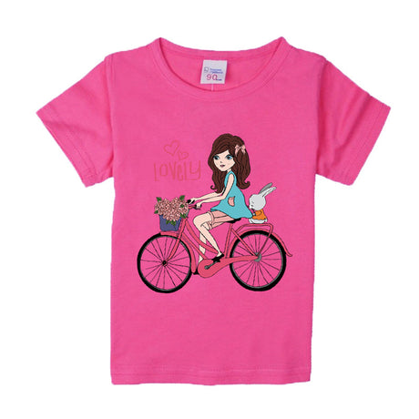 Bicycle Girl's Cotton Children's T-shirt
