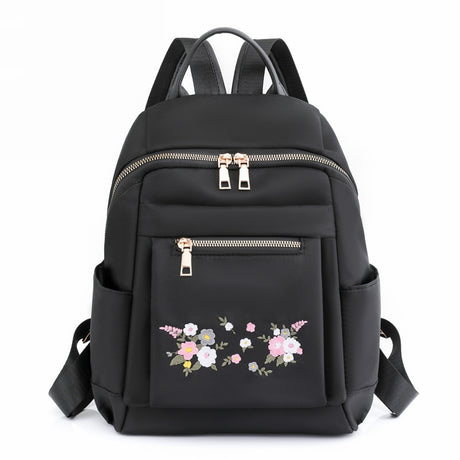 Leisure Embroidery Women's Backpack Lightweight Nylon